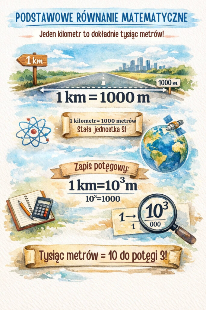 1 km, ile to metrów w zapisie potęgowy