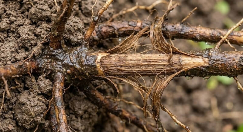 choroby bukszpanów – zdjęcia korzeni