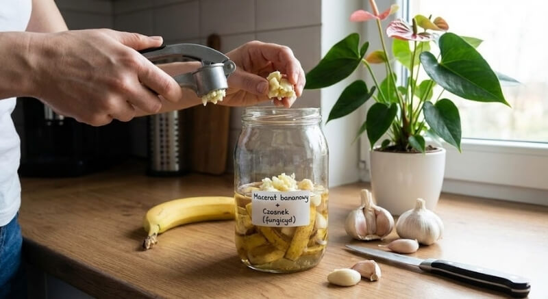 macerat bananowy z czosnkiem do anturium