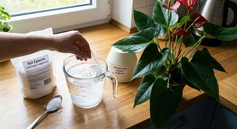 domowy nawóz do anturium z magnezem