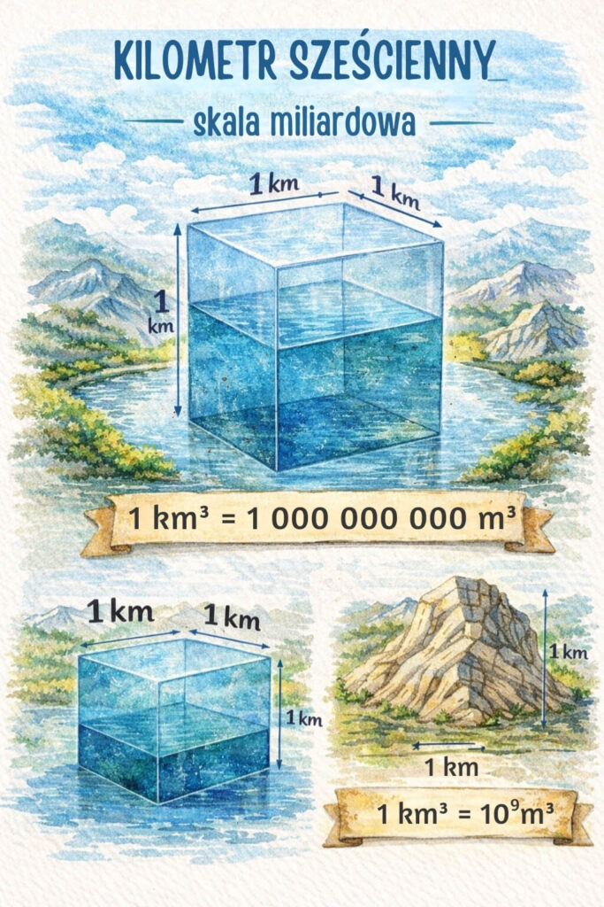 kilometry a metry sześcienne