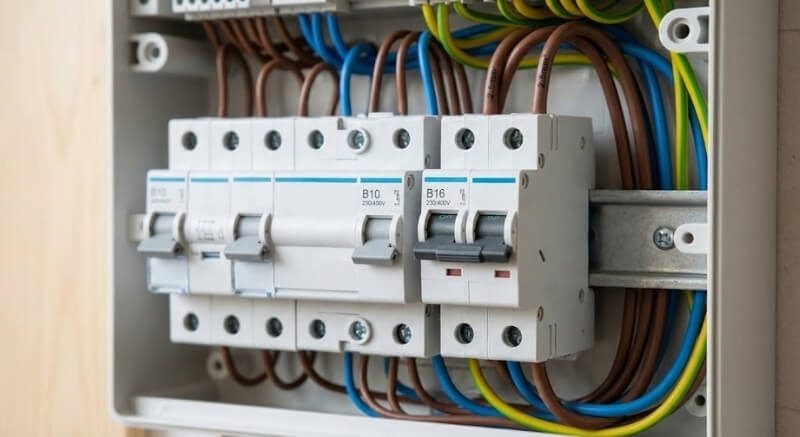 schemat instalacji elektrycznej w skrzynce