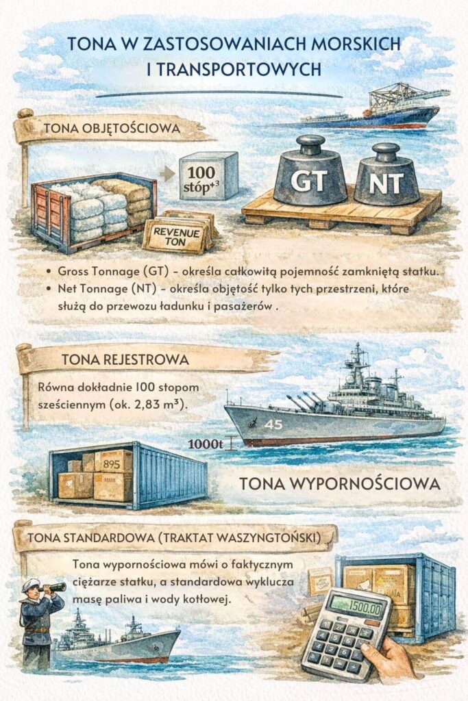 1 tona to ile kg? Zastosowania morskie i transportowe 