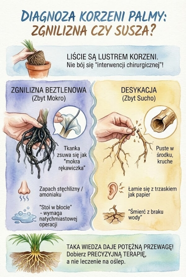 Uschnięta palma – jak uratować przed zgnilizną