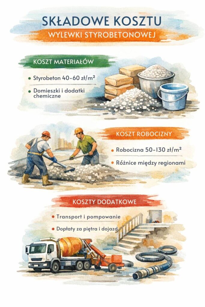 Składowe kosztu wylewki styrobetonowej Wylewka styrobeton - cena za m2. Co i ile kosztuje?