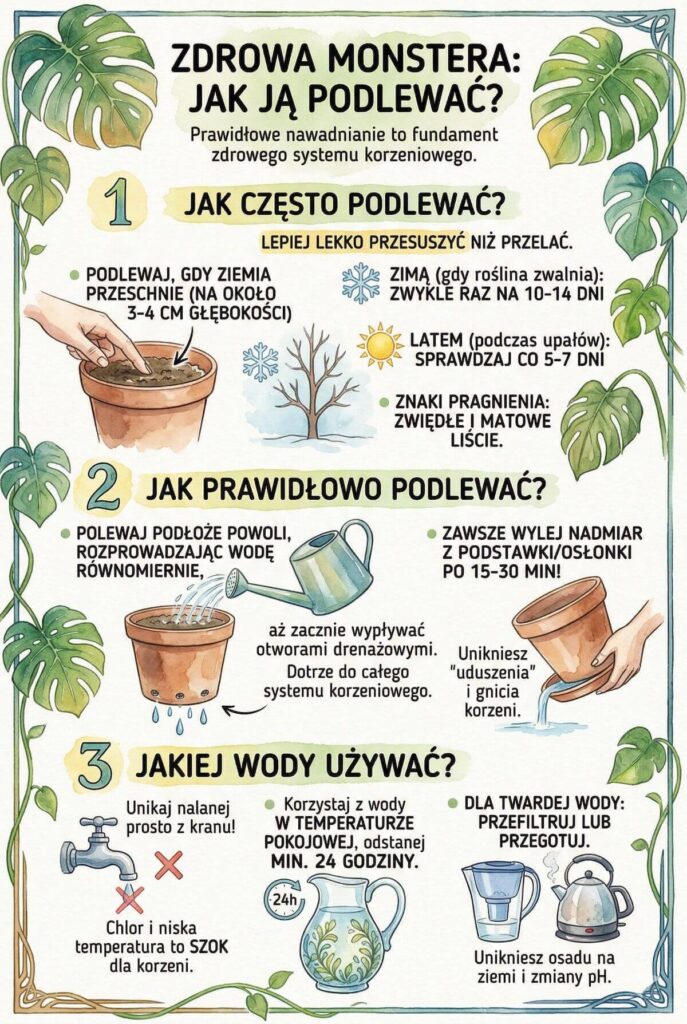 Monstera – jak dbać? Zasady podlewania 