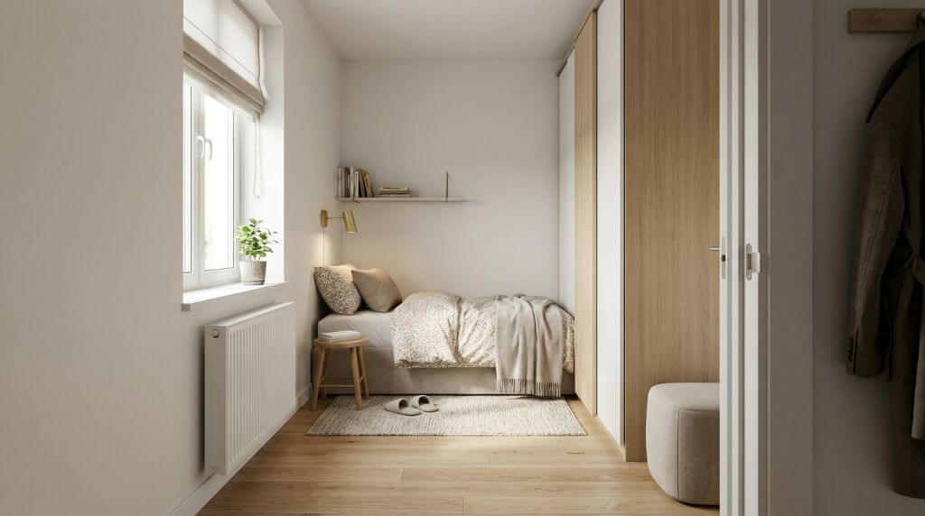 Jak urządzić pokój 2x3? Układ w kształt litery "L"