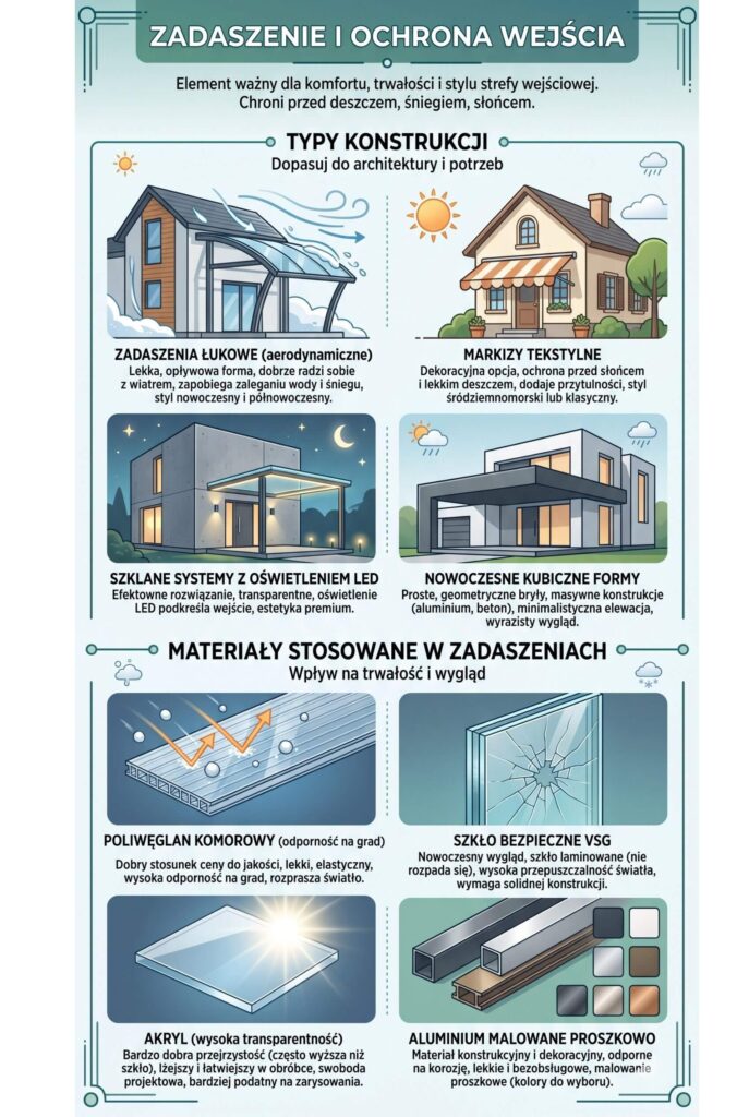 Wejście do domu - inspiracje na zadaszenie