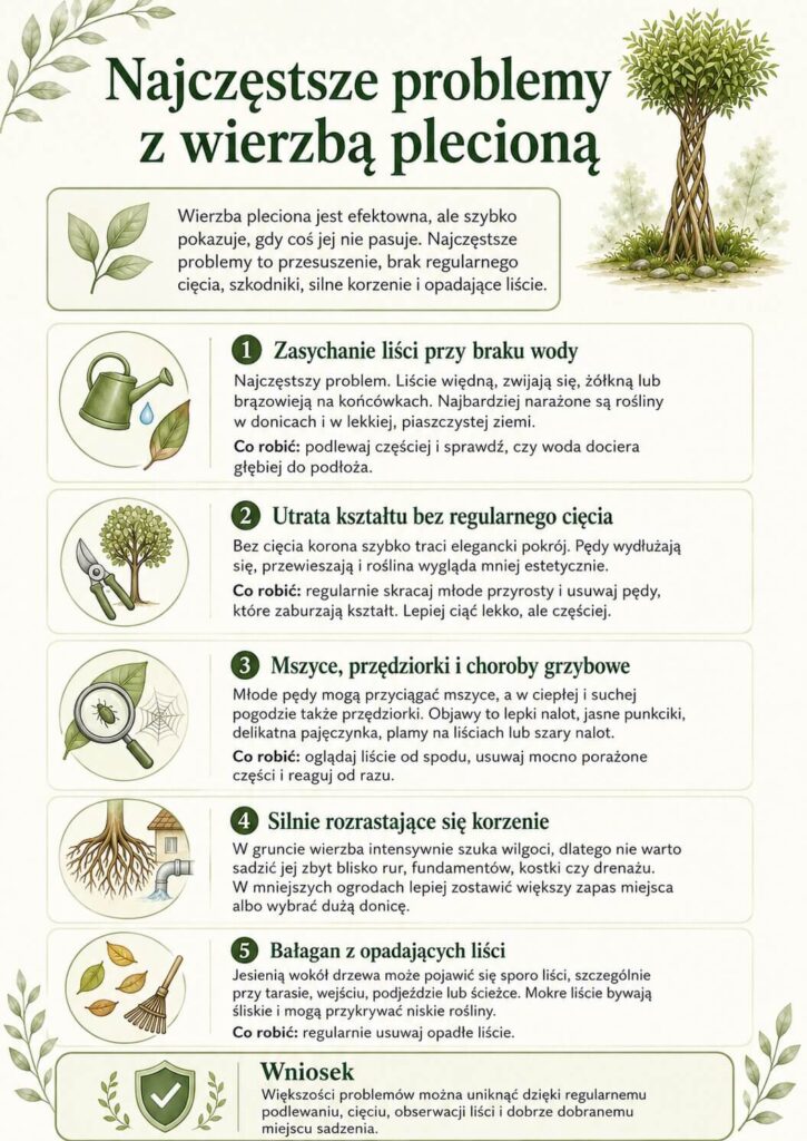 Jakie są najczęstsze problemy związane z uprawą wierzby plecionej?