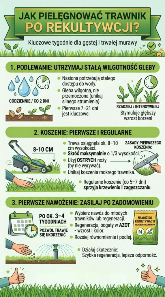 Jak pielęgnować trawnik po rekultywacji? 