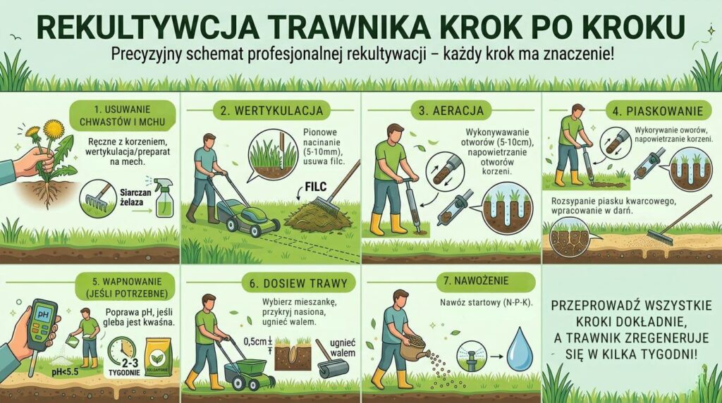 Rekultywacja trawnika - krok po kroku