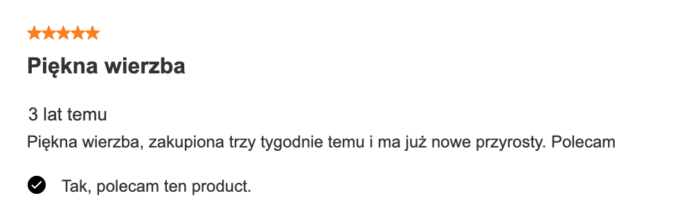 Opinia o szybkim wzroście wierzby plecionej 