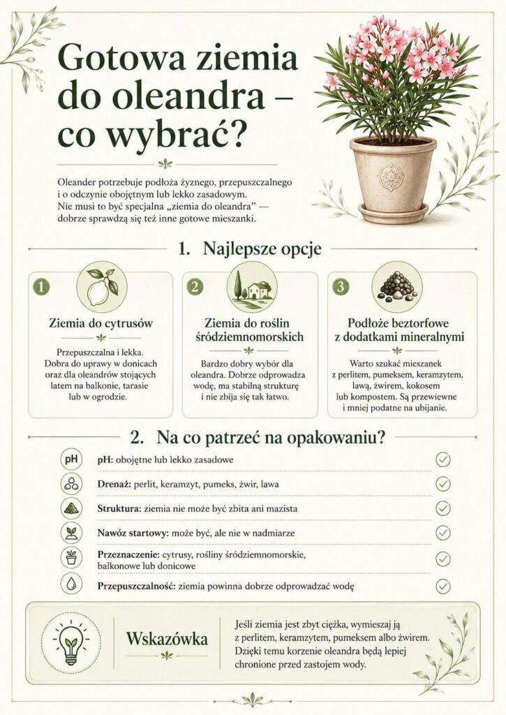 Oleander - jaka ziemia z gotowych mieszanek?