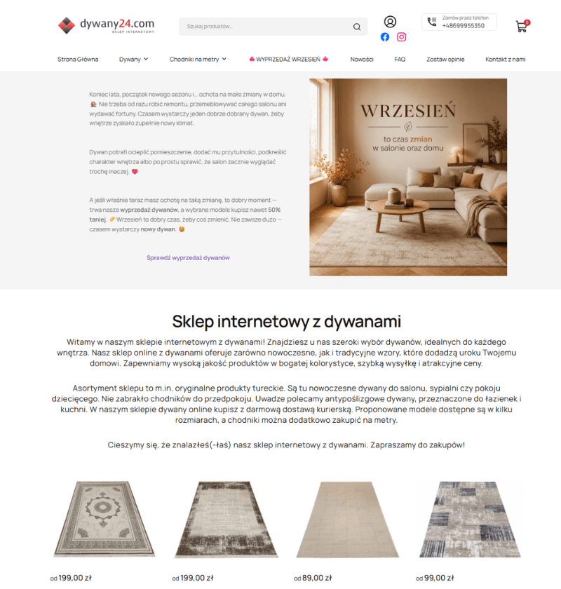 oferta sklepu internetowego z dywanami www.dywany24.com