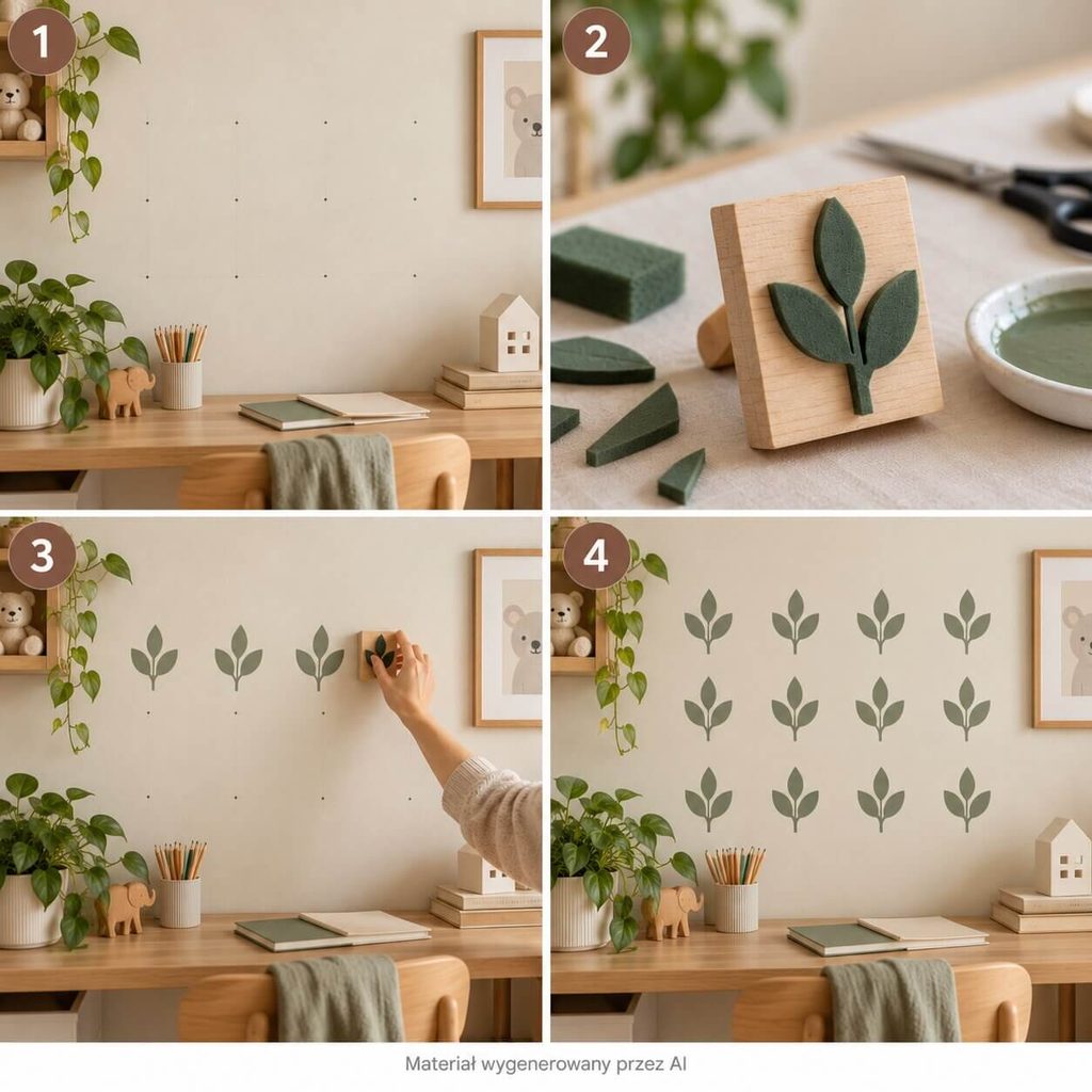 Wzory na ścianie – zrób sam. Stemple DIY