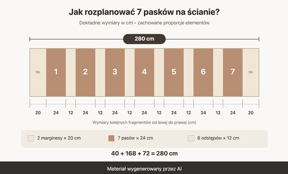 Schemat rozmieszczenia pasków na ścianie Paski na ścianie – pomysły na rozłożenie pasków na ścianie